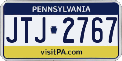 PA license plate JTJ2767