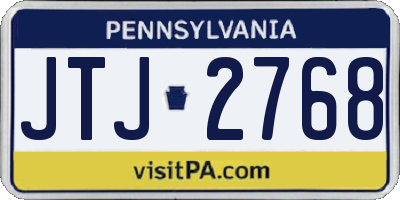 PA license plate JTJ2768