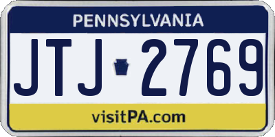 PA license plate JTJ2769