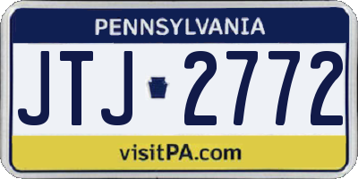 PA license plate JTJ2772
