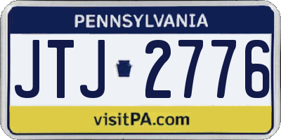 PA license plate JTJ2776