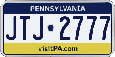 PA license plate JTJ2777