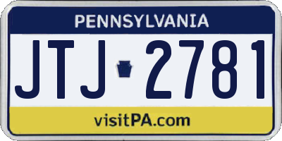 PA license plate JTJ2781