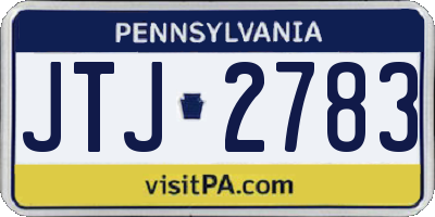 PA license plate JTJ2783