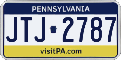 PA license plate JTJ2787