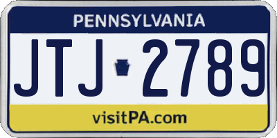PA license plate JTJ2789