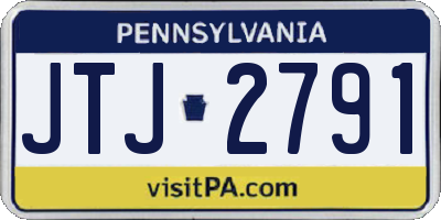 PA license plate JTJ2791