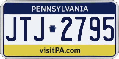 PA license plate JTJ2795
