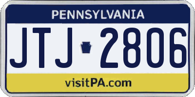PA license plate JTJ2806