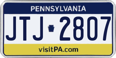 PA license plate JTJ2807