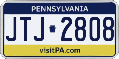 PA license plate JTJ2808