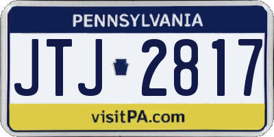 PA license plate JTJ2817