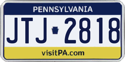PA license plate JTJ2818