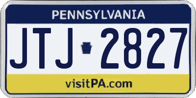 PA license plate JTJ2827