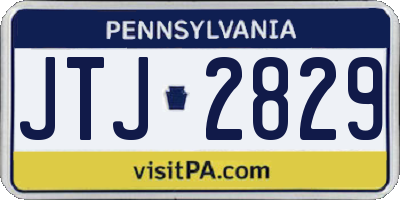 PA license plate JTJ2829
