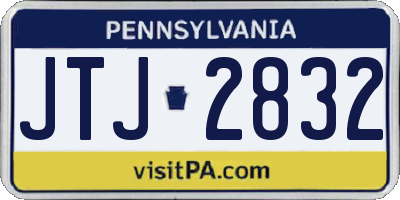PA license plate JTJ2832
