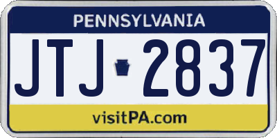PA license plate JTJ2837