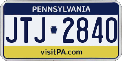 PA license plate JTJ2840
