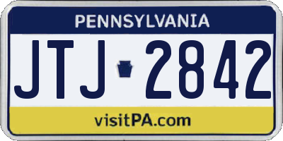 PA license plate JTJ2842