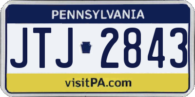 PA license plate JTJ2843