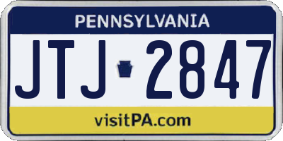 PA license plate JTJ2847
