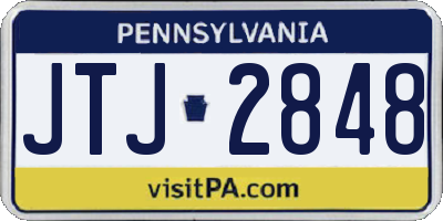 PA license plate JTJ2848