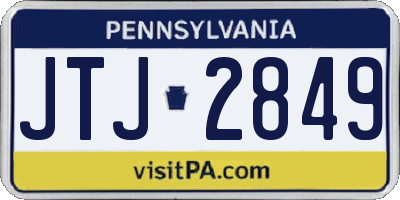 PA license plate JTJ2849