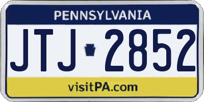PA license plate JTJ2852