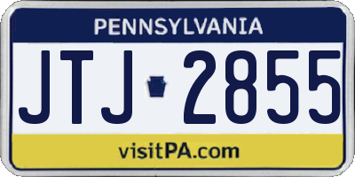 PA license plate JTJ2855