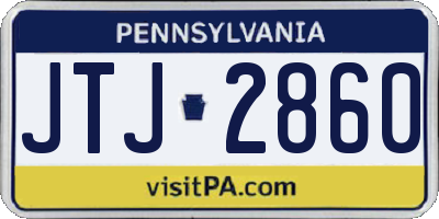 PA license plate JTJ2860