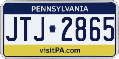 PA license plate JTJ2865