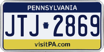PA license plate JTJ2869