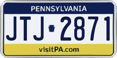 PA license plate JTJ2871