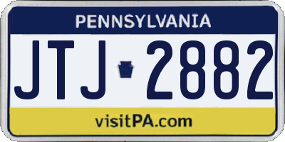 PA license plate JTJ2882