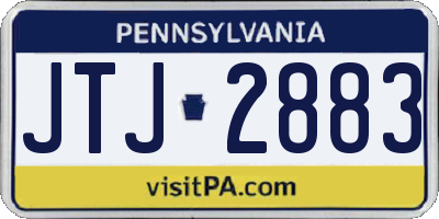 PA license plate JTJ2883