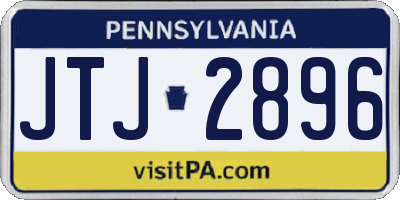 PA license plate JTJ2896