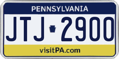 PA license plate JTJ2900
