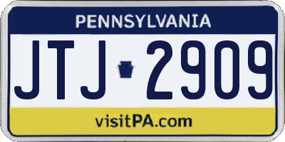 PA license plate JTJ2909