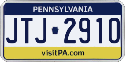 PA license plate JTJ2910