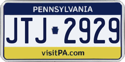 PA license plate JTJ2929