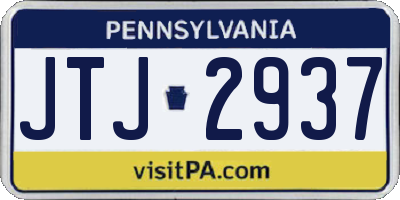 PA license plate JTJ2937