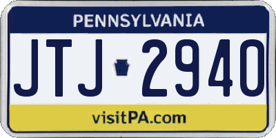 PA license plate JTJ2940