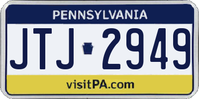 PA license plate JTJ2949