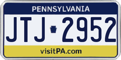 PA license plate JTJ2952