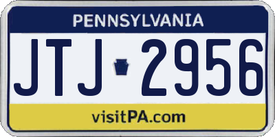 PA license plate JTJ2956