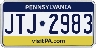 PA license plate JTJ2983