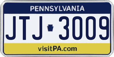 PA license plate JTJ3009