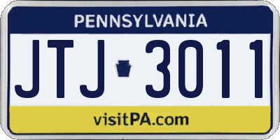 PA license plate JTJ3011