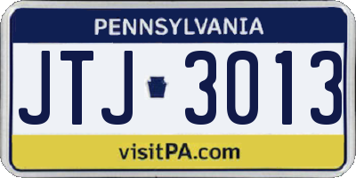 PA license plate JTJ3013