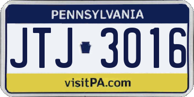 PA license plate JTJ3016